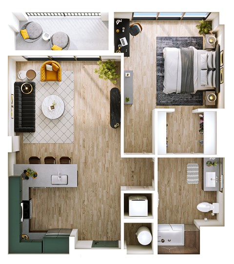 Stella at Star Metals A4 One Bedroom Penthouse Floor Plan